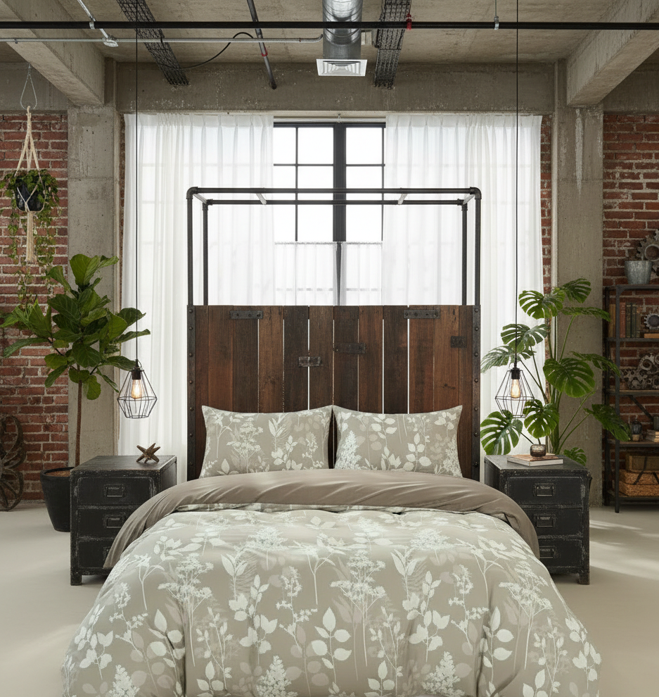 Dreamfields - Canvas Fleur Quilt Cover Set - (3pcs, Queen Size) The Nest Trading Company