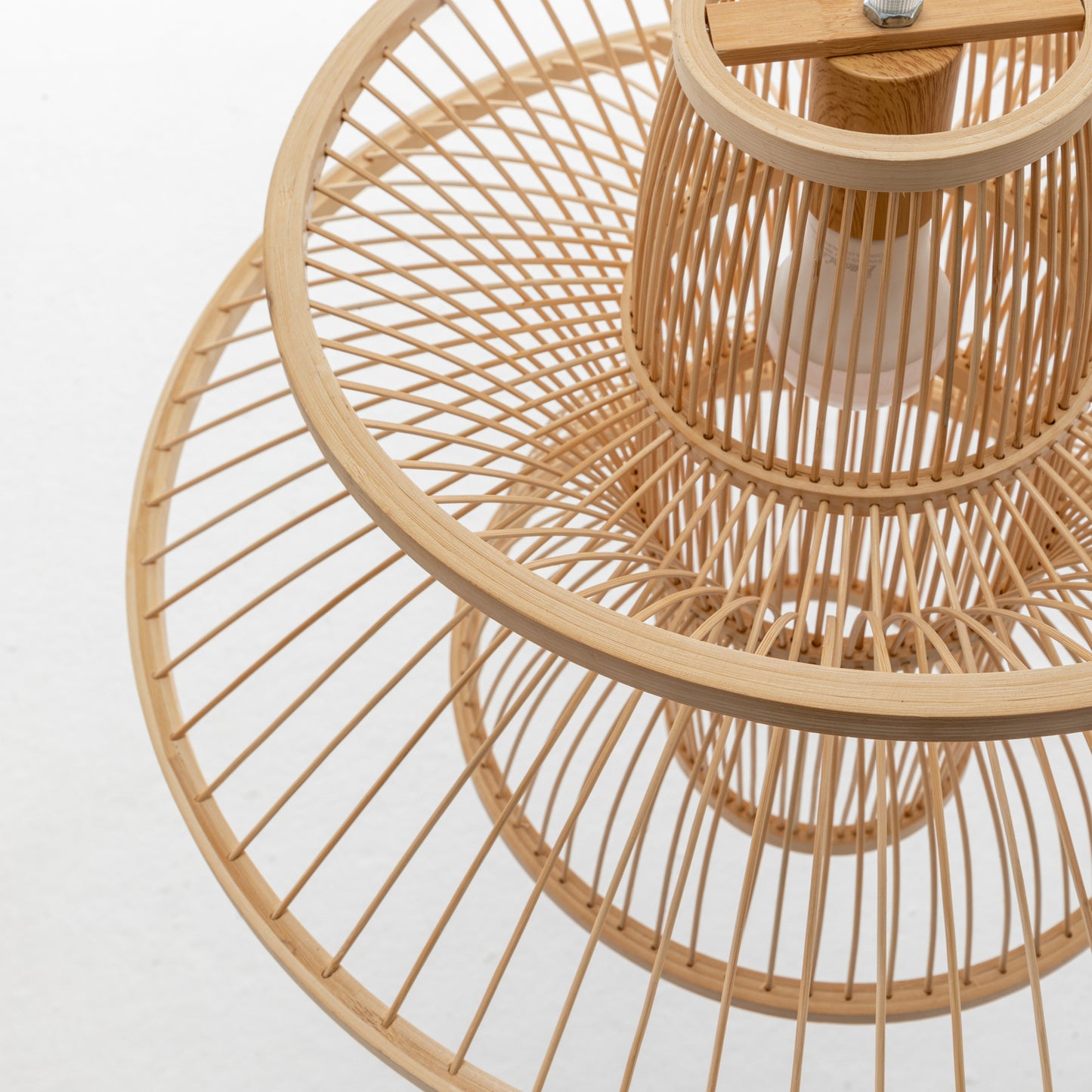 Aurora Natural Hand-Woven Bamboo 3-Layer Pendant Lamp Light.