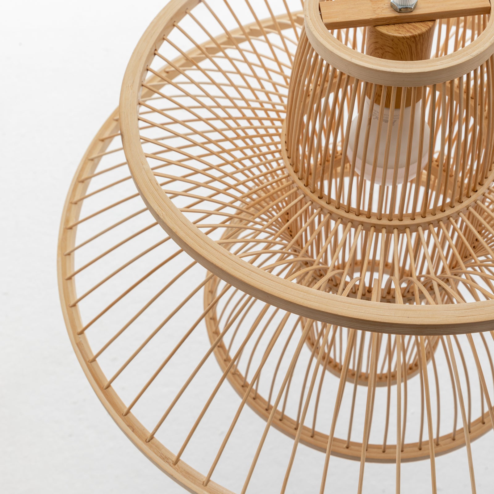 Aurora Natural Hand-Woven Bamboo 3-Layer Pendant Lamp Light.