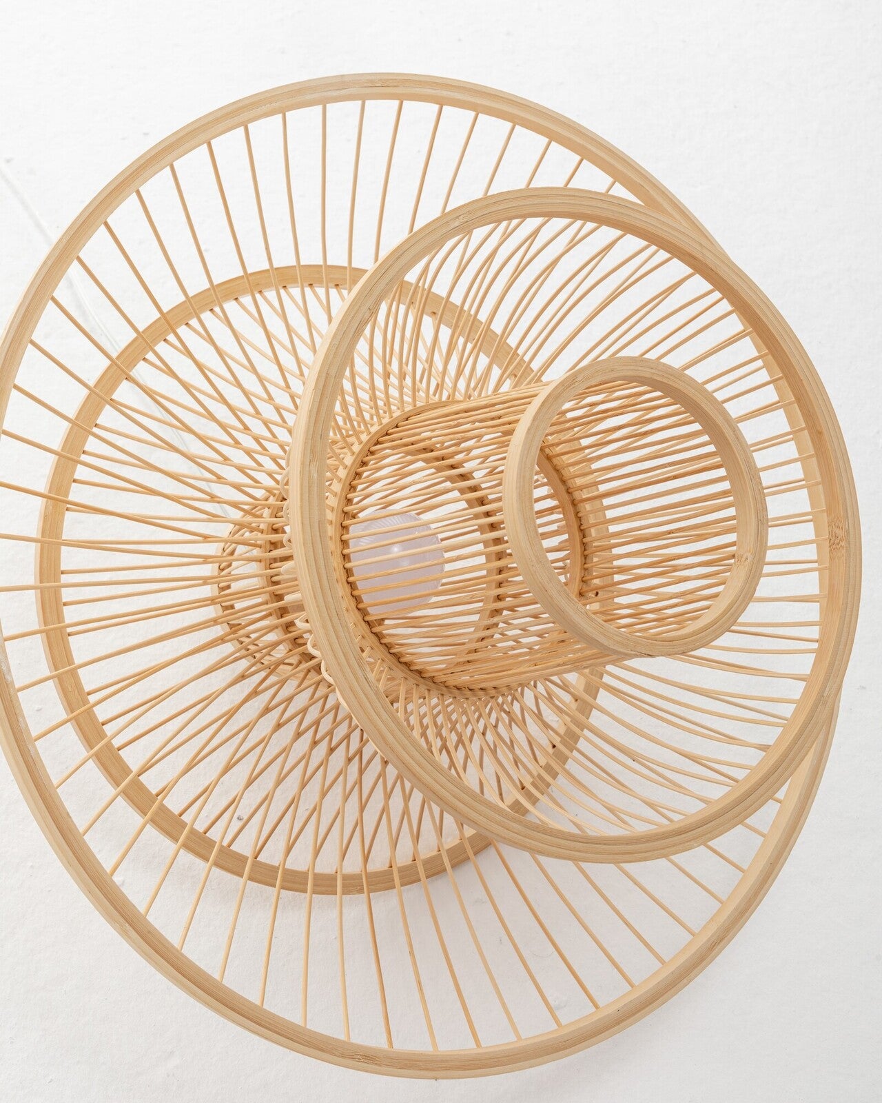 Aurora Natural Hand-Woven Bamboo 3-Layer Pendant Lamp Light.