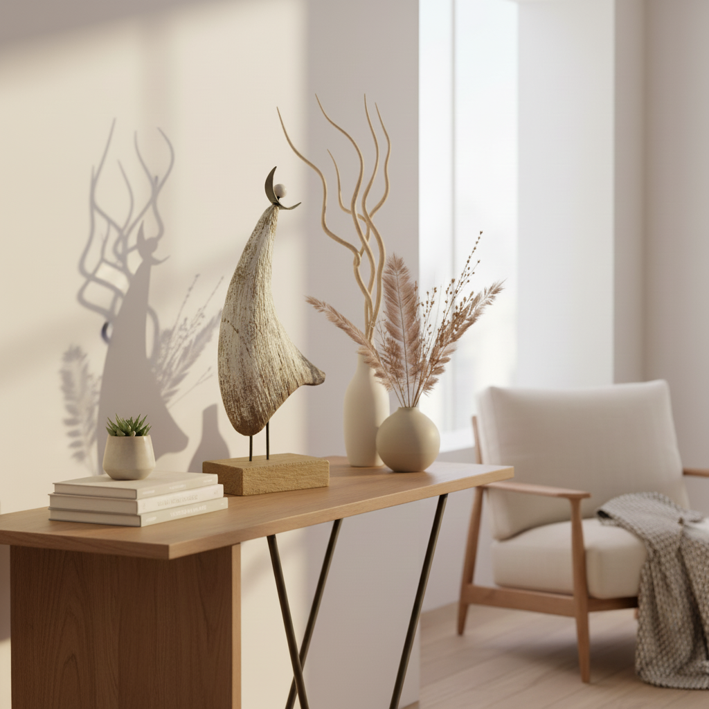 Contemporary Wooden Angel 24cmH