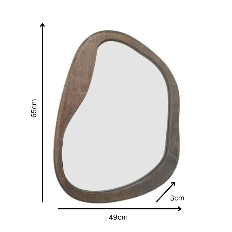 Mid-Century Asymmetric Wall Mirror 49x65cm The Nest Trading Company
