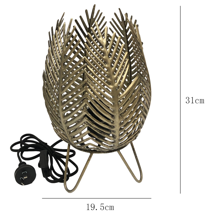 Gold Leaf Table Lamp 19x31cm.