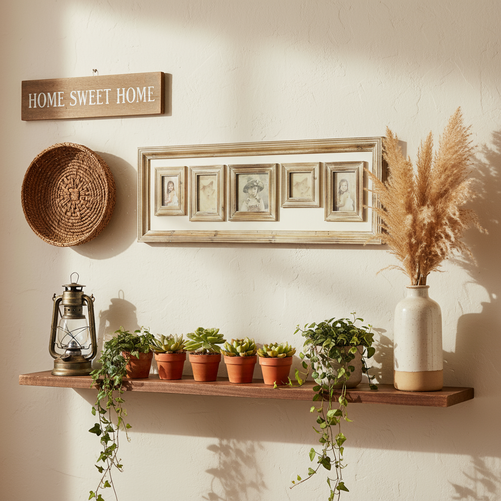 The Rustic Wooden 5 Collage Photo Frame - 110cm