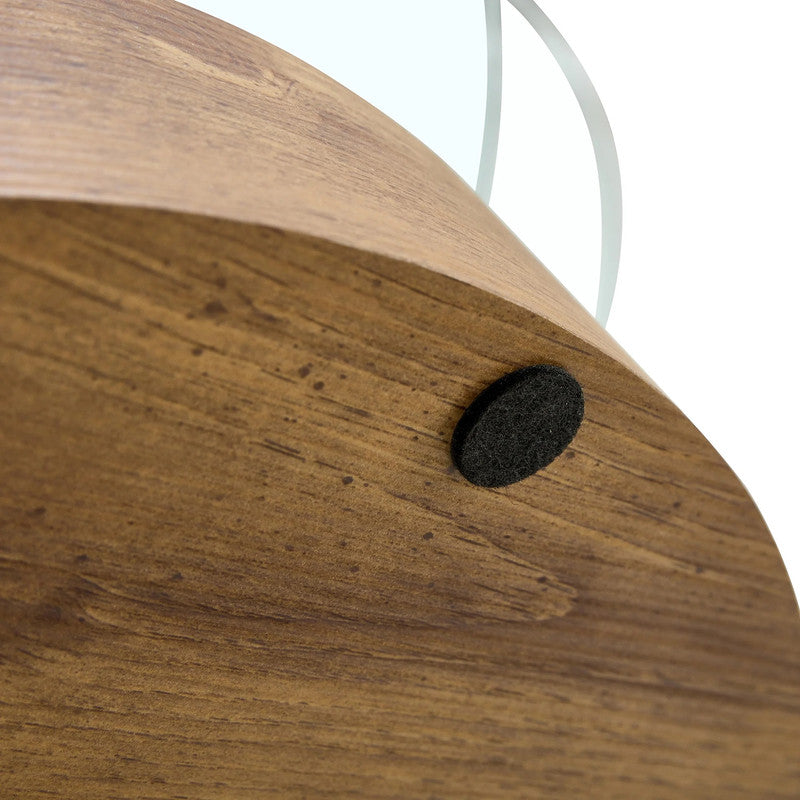 'MINORI' Double Layer Clear Tempered Glass Dark Wood Grain Coffee Table The Nest Trading Company