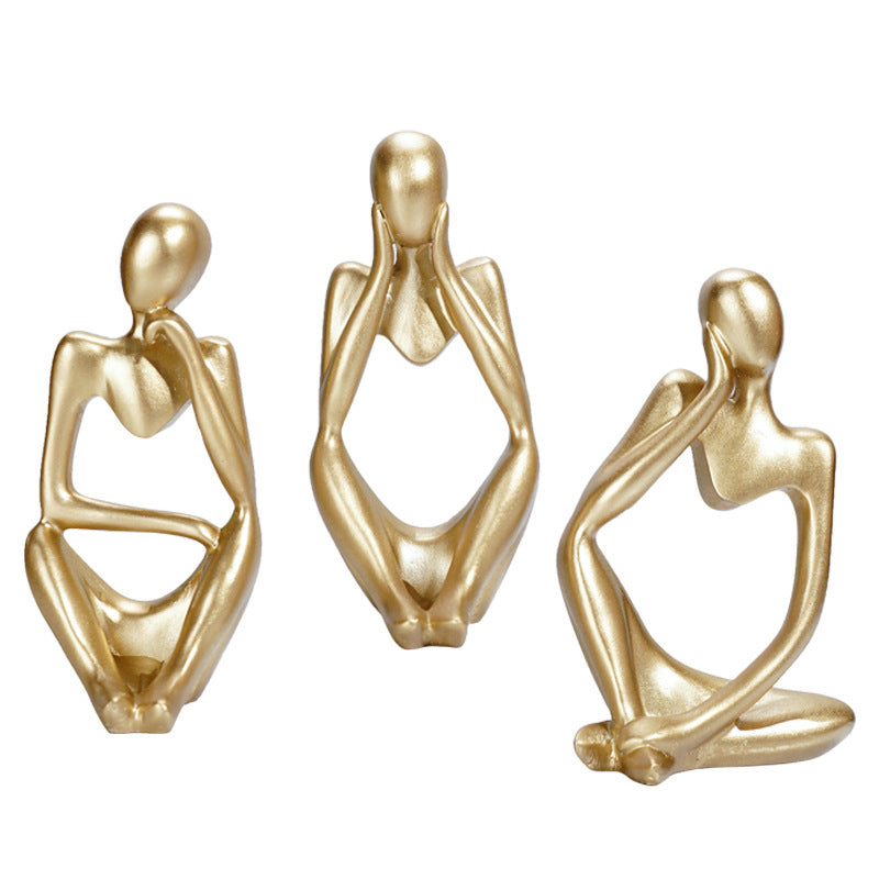 Abstract Thinker Sculpture Set – Modern Artistic Decor.