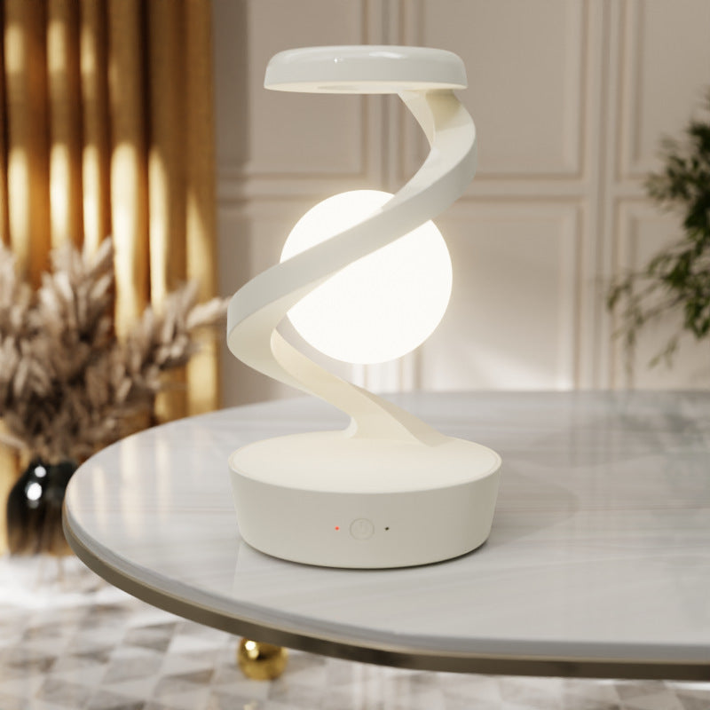White Modern Levitating LED Desk Lamp – Sleek & Futuristic Lighting.