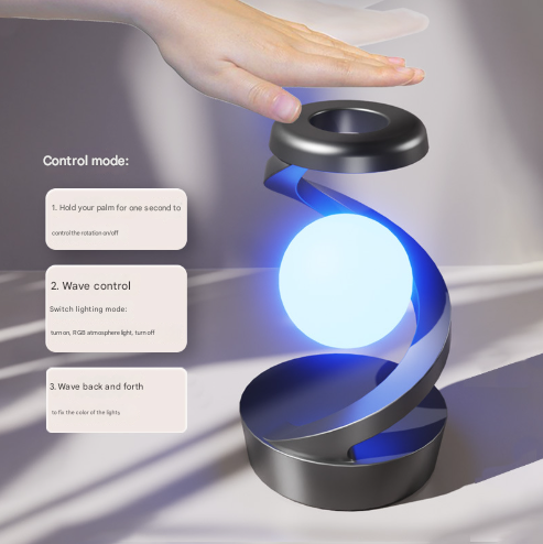 White Modern Levitating LED Desk Lamp – Sleek & Futuristic Lighting.
