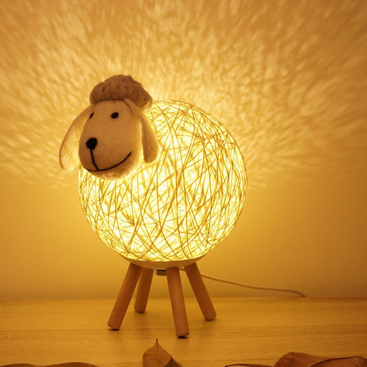 Nordic-Style Sheep Night Light - Warm Romantic Bedroom Lamp.