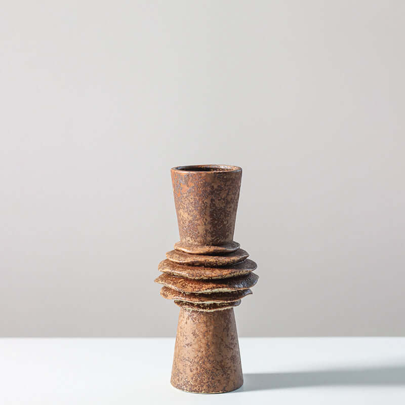 Ceramic Vase With Special-Shaped Flower Holder.