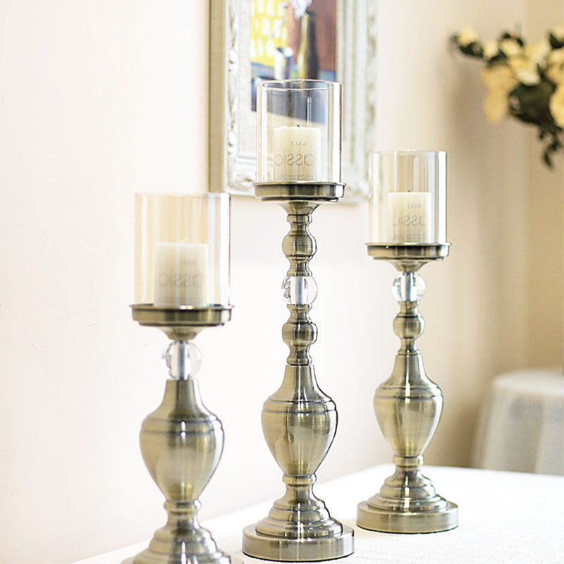Vintage Duo Set Of Metal Candle Holders - The Nest Trading Company