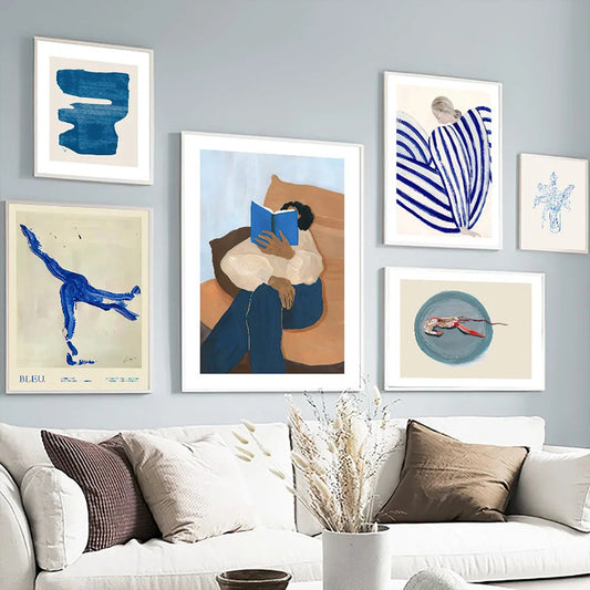Nordic Mattis Bedroom Ins Style Niche Abstract Canvas Painting