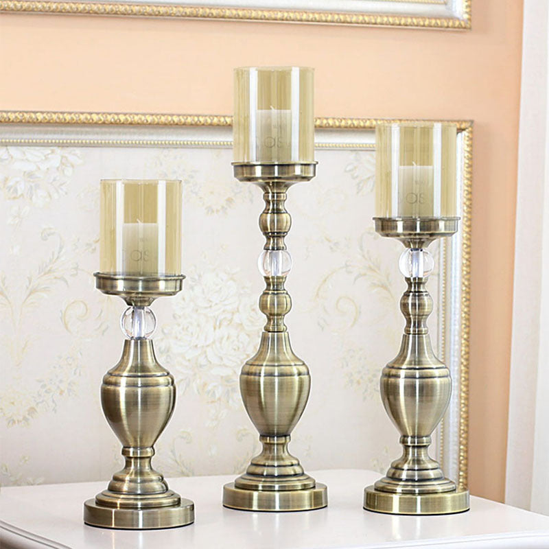 Vintage Duo Set Of Metal Candle Holders - The Nest Trading Company