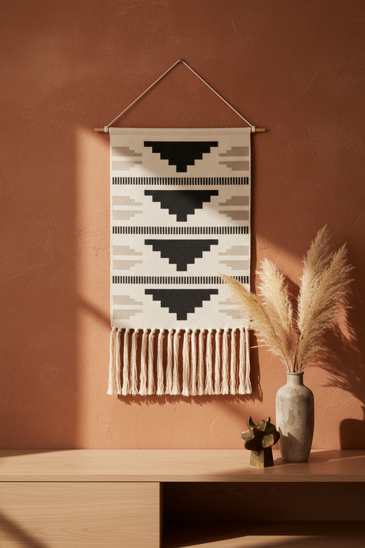 Bohemian Nordic Handmade Tapestry with Tassels
