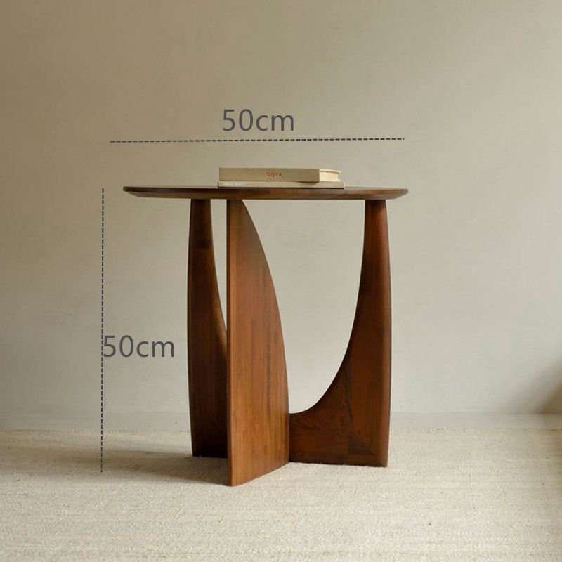 Geometric Design Solid Wood Side Table