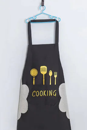 Korean Waterproof Apron in Black and White Nordic Style - The Nest Trading Company