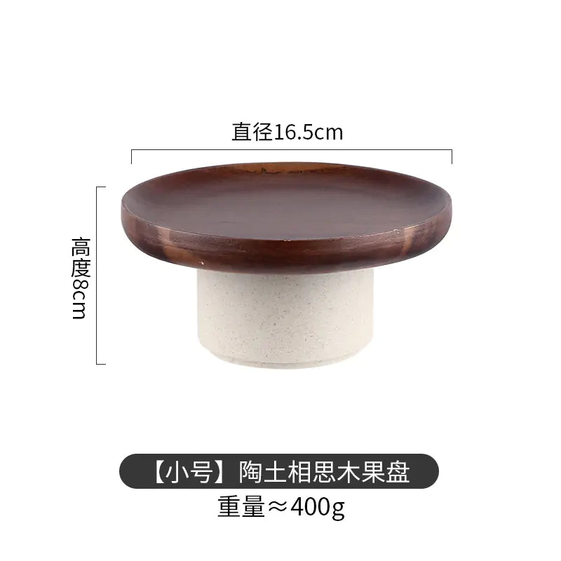 Vintage Japanese Wood Cake Stand for Home Display