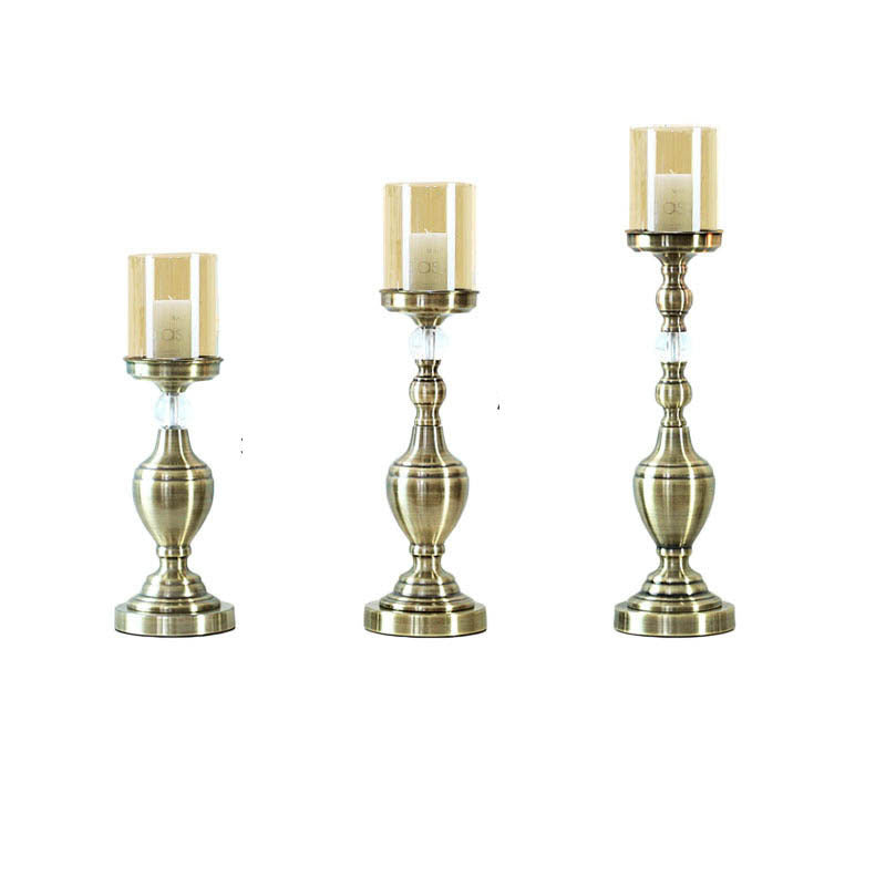 Vintage Duo Set Of Metal Candle Holders - The Nest Trading Company