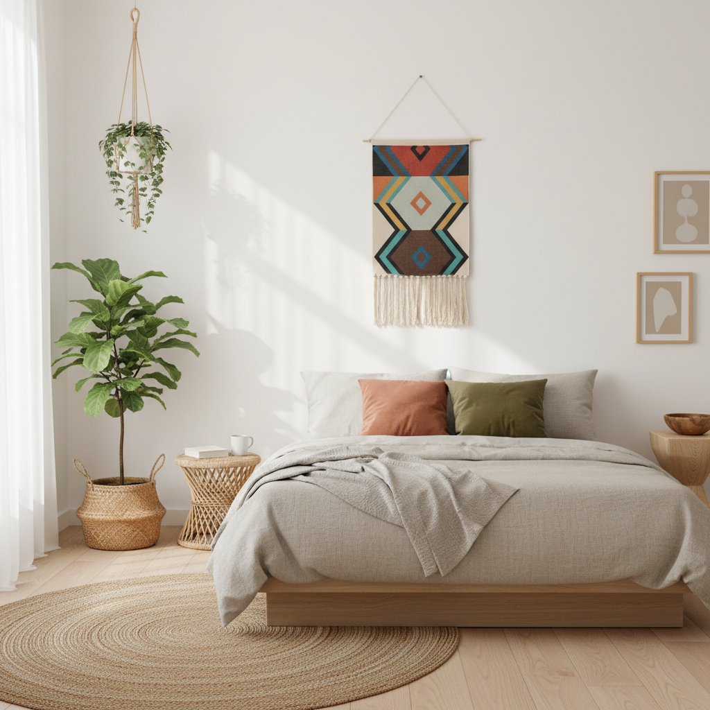 Bohemian Nordic Handmade Tapestry with Tassels