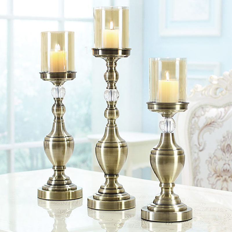 Vintage Duo Set Of Metal Candle Holders - The Nest Trading Company