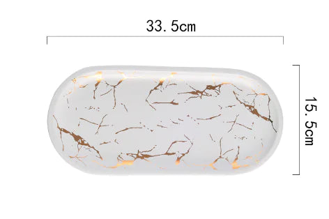 Nordic Ceramic Marble Style Fish Plate