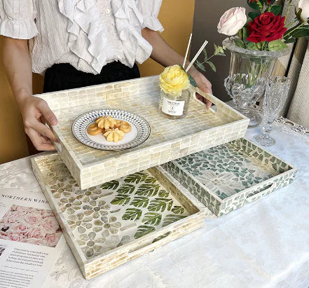 Nordic Style Handmade Colorful Shell Snack Tray - The Nest Trading Company