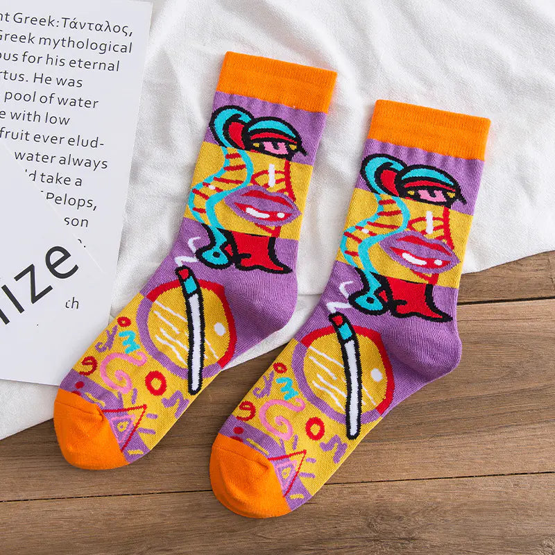 Personality Graffiti Illustration Socks for All Zendrop