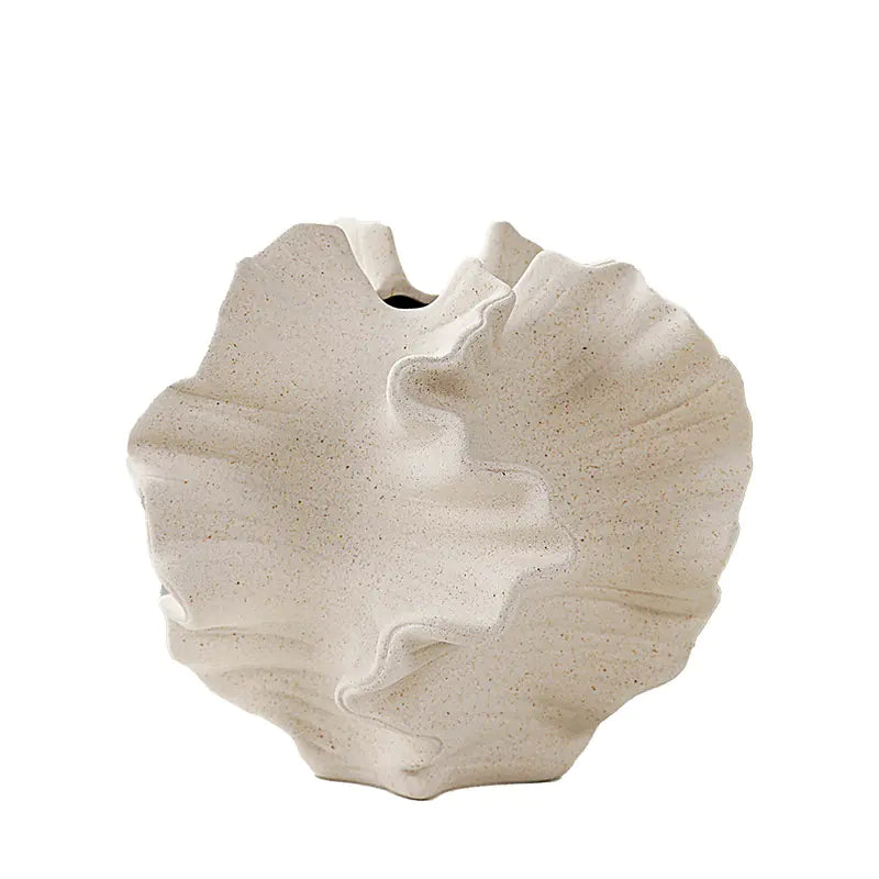 European White Ceramic Vase for Dried Flowers
