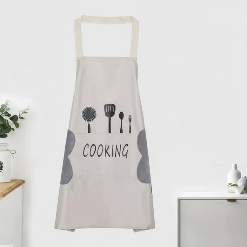 Korean Waterproof Apron in Black and White Nordic Style - The Nest Trading Company