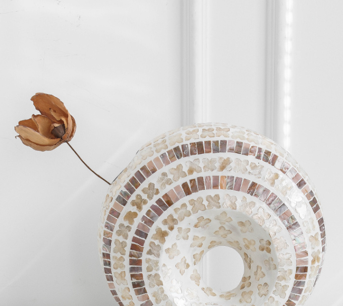 Sandy's Shell Inlay Vase The Nest Trading Company