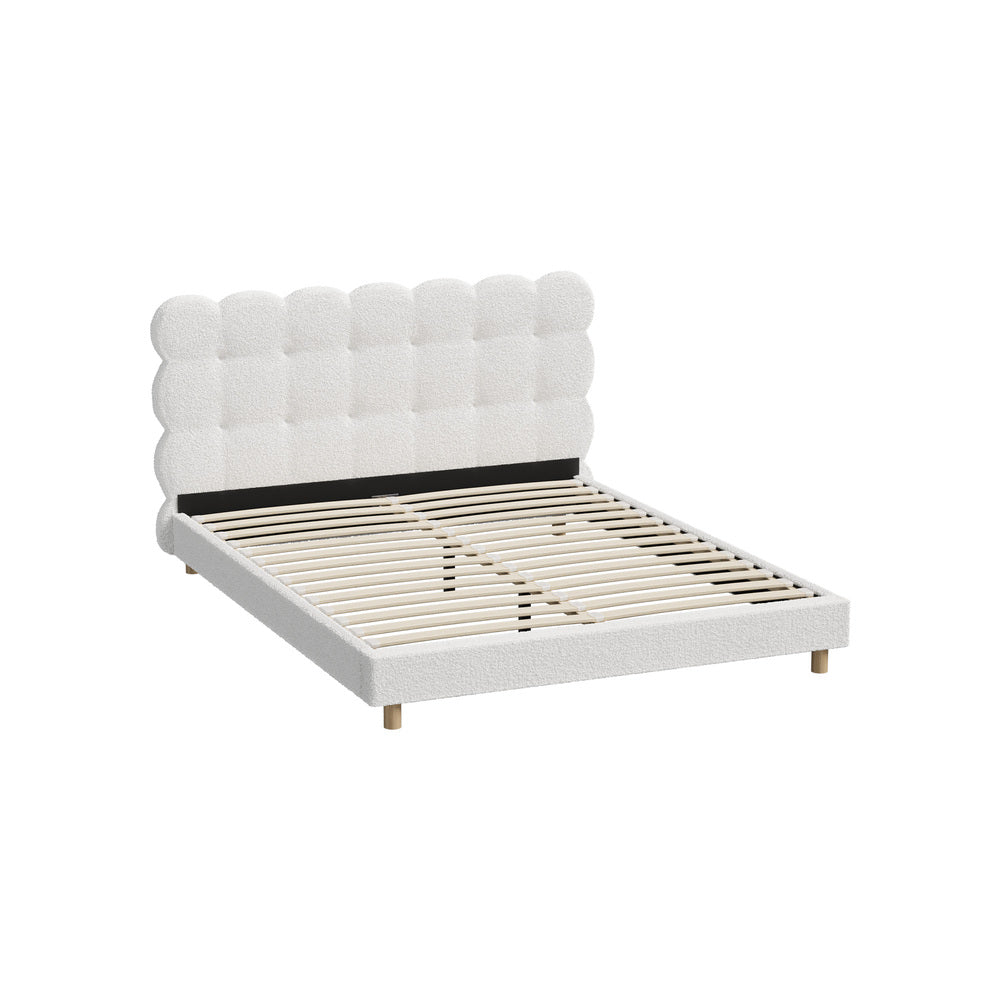 Luxurious Boucle Queen Bed Frame The Nest Trading Company