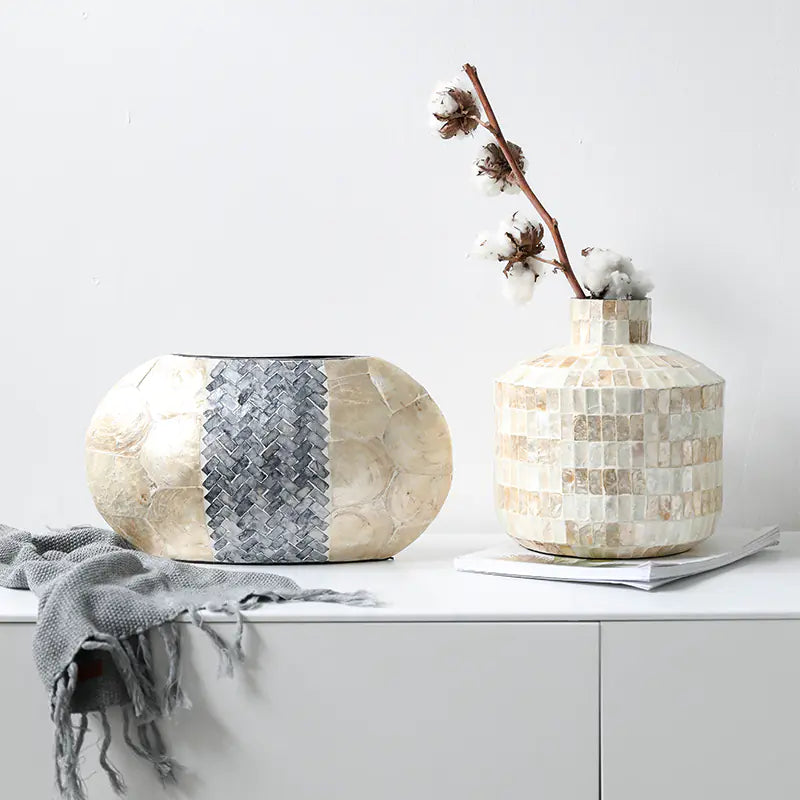 Sandy's Shell Inlay Vase The Nest Trading Company