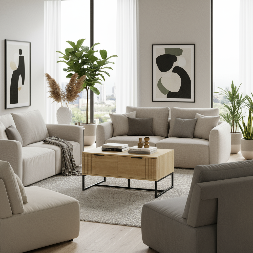 Nora Chic Wooden Coffee Table The Nest Trading Company