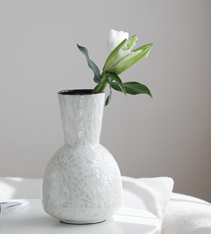 Sandy's Shell Inlay Vase The Nest Trading Company