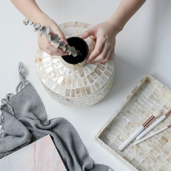 Sandy's Shell Inlay Vase The Nest Trading Company