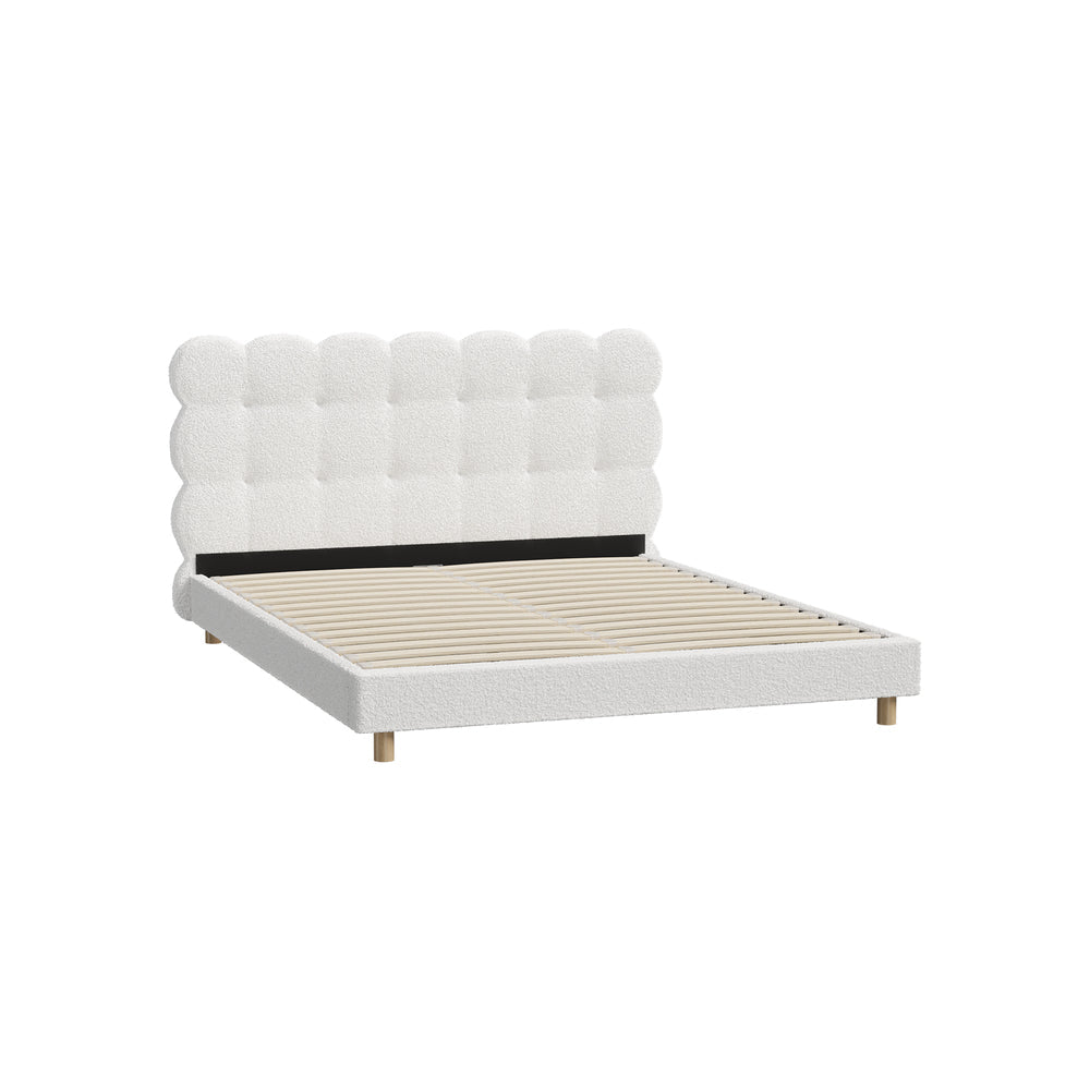 Luxurious Boucle Queen Bed Frame The Nest Trading Company