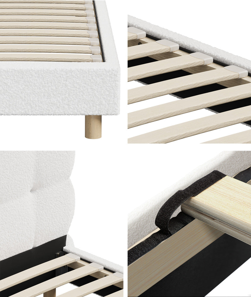Luxurious Boucle Queen Bed Frame The Nest Trading Company