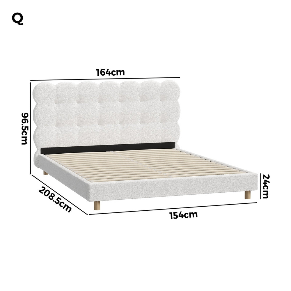 Luxurious Boucle Queen Bed Frame The Nest Trading Company