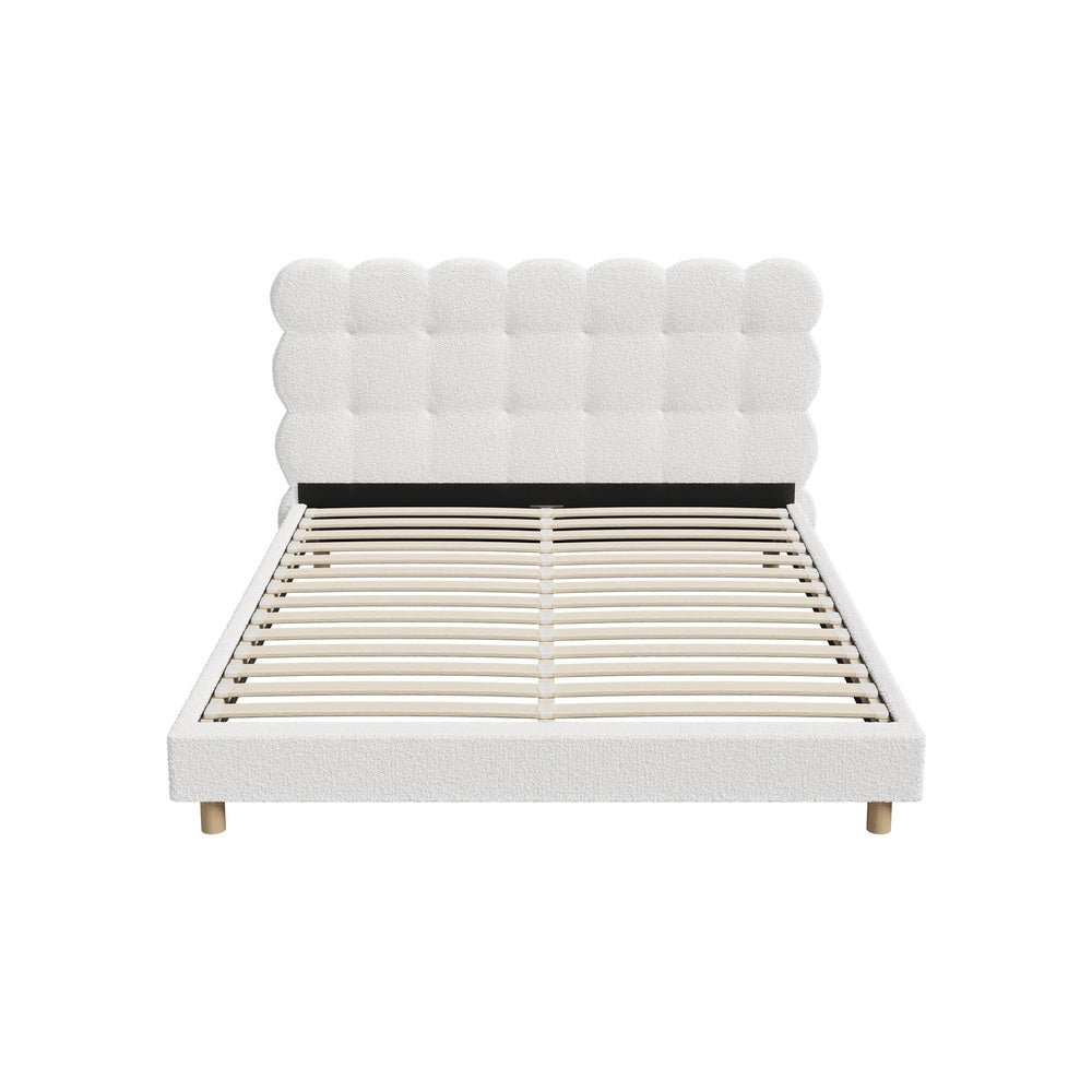 Luxurious Boucle Queen Bed Frame The Nest Trading Company