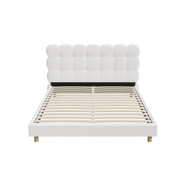Luxurious Boucle Queen Bed Frame