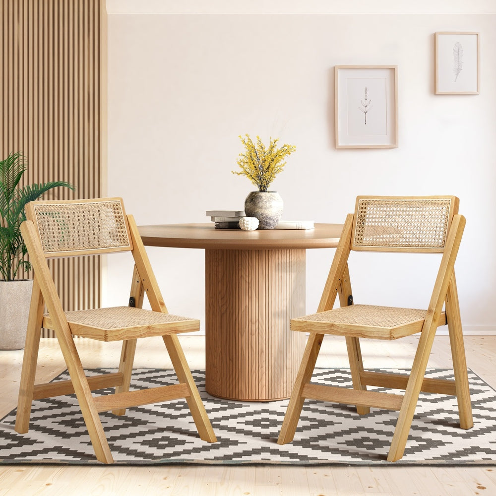 Set Of 2 Elegant Foldable Rattan Chairs The Nest Trading Company