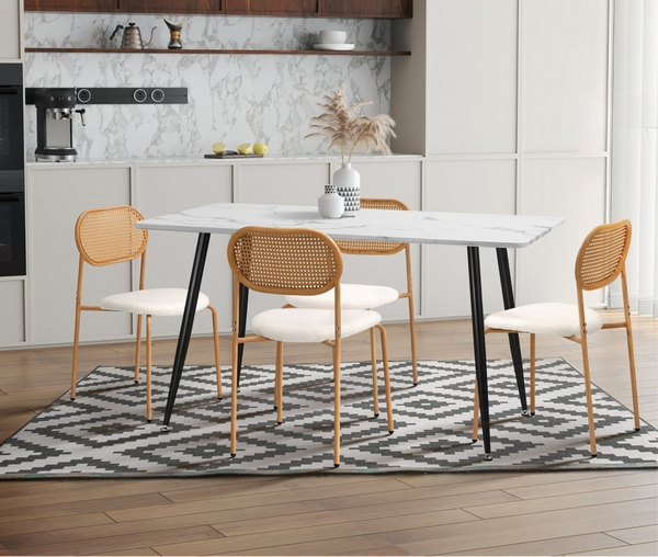 Set of 4 Elegant Sherpa Dining Chairs