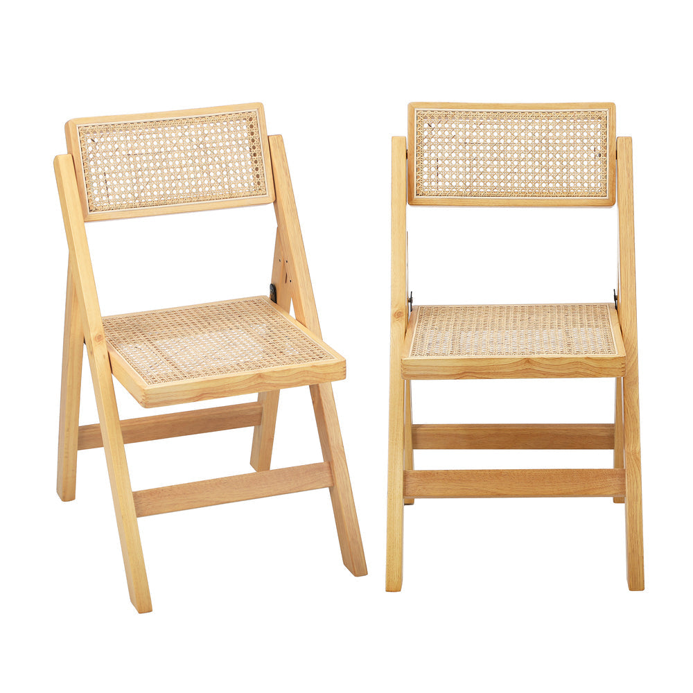 Set Of 2 Elegant Foldable Rattan Chairs The Nest Trading Company