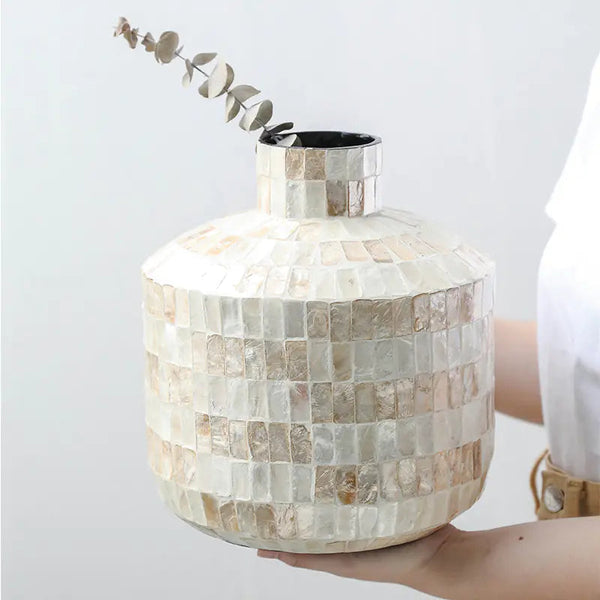 Sandy's Shell Inlay Vase The Nest Trading Company