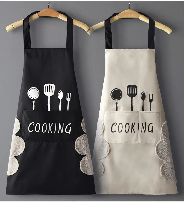 Korean Waterproof Apron in Black and White Nordic Style - The Nest Trading Company