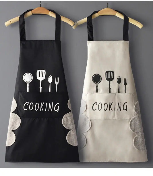 Korean Waterproof Apron in Black and White Nordic Style - The Nest Trading Company