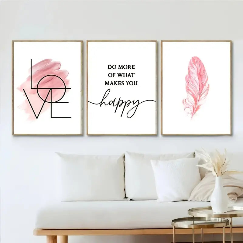 3pcs Frameless Nordic Minimalist Canvas Art Prints - The Nest Trading Company