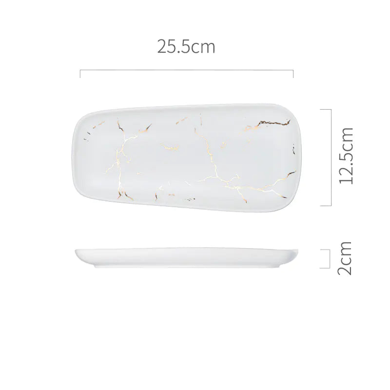 Nordic Ceramic Marble Style Fish Plate
