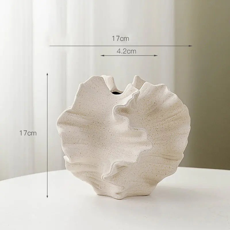 European White Ceramic Vase for Dried Flowers