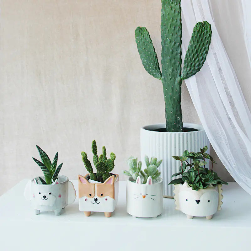 Corgi Ceramic Animal Planter for Succulents